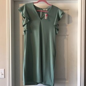 First love double ruffle sleeve dress